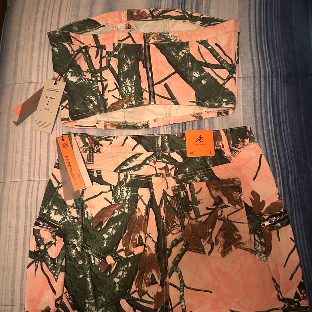 Camo Print Skirt Set